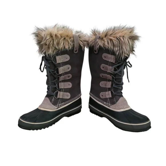Sorel Joan of Arctic Suede Waterproof Snow Winter Lace Up Boots Gray 9 Worn Once - Picture 3 of 5